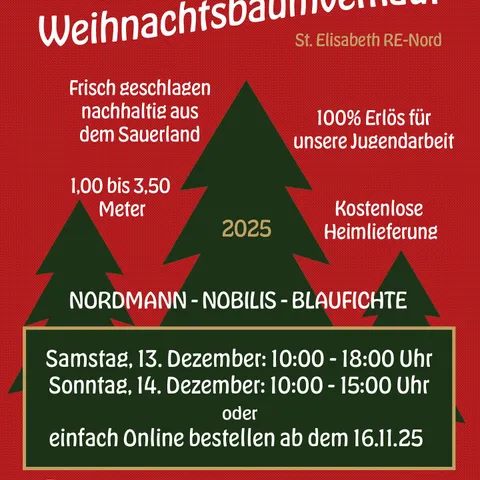 📅 🎄 | SAVE THE DATE | Bald geht’s los - wir freuen uns auf Euch!
100% handverlesene Sauerländer Bäume!
100% für unser